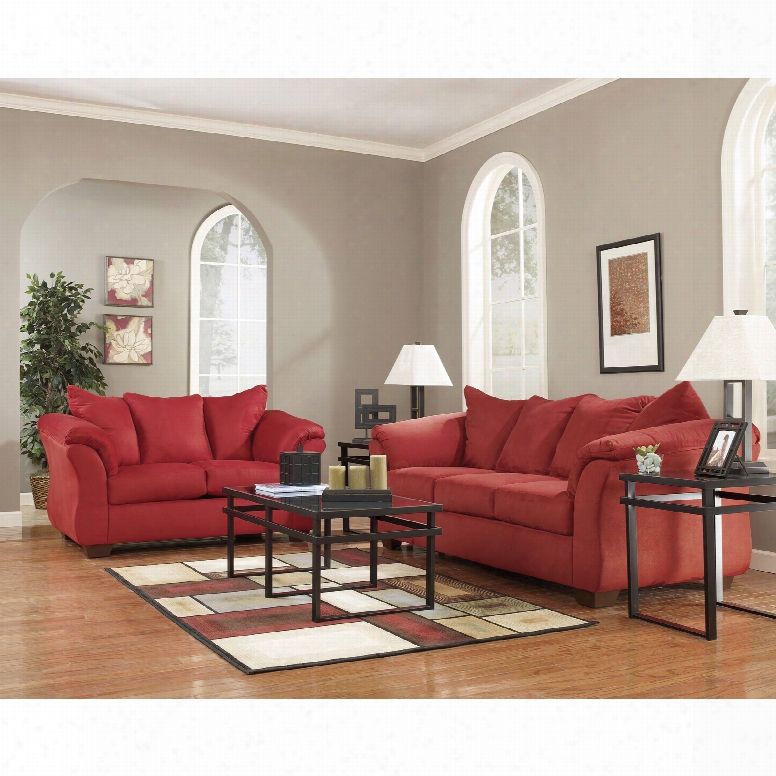 Signature Design By Ashley Dollar Bay 2-piece Sofa And Loveseat Set In Salsa