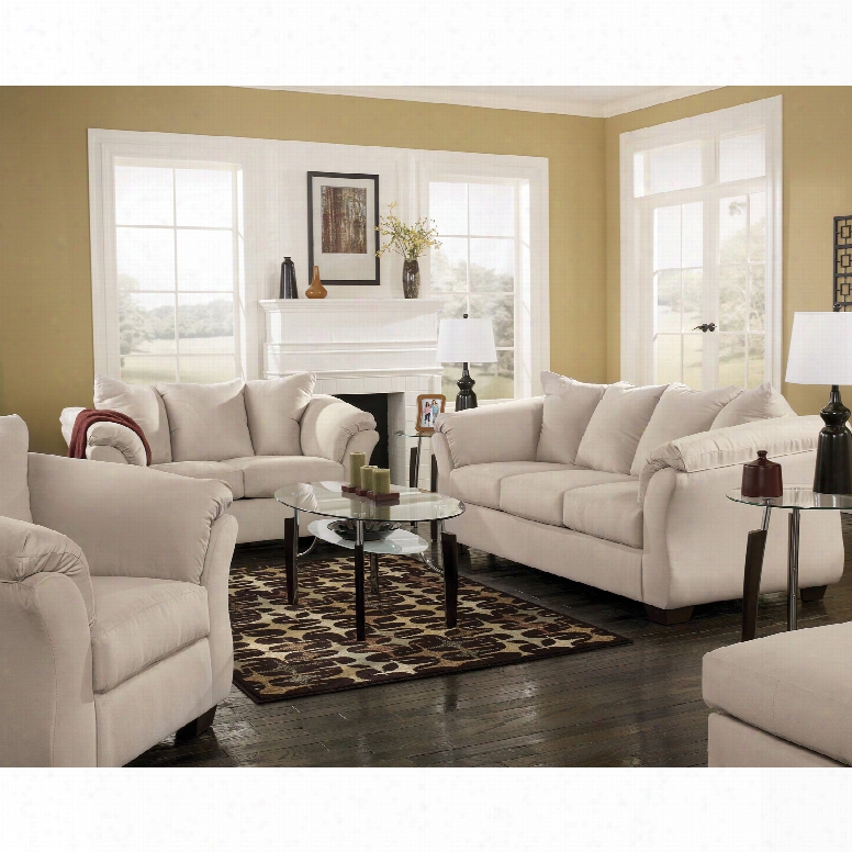 Signature Design By Ashley Dollar Bay 4-piece Living Room Set In Stone With Free Ottoman