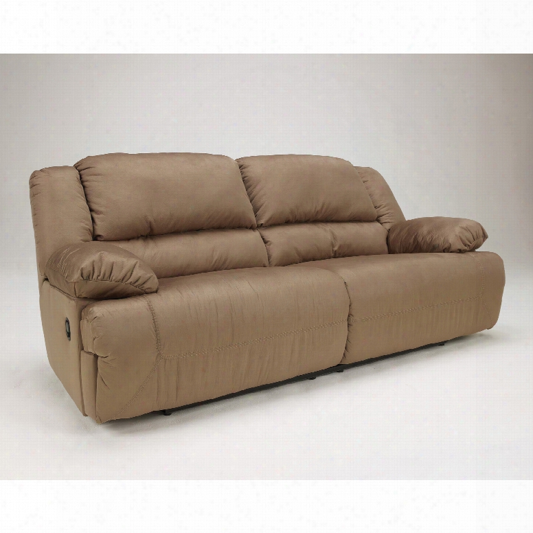 Signature Design By Ashley Hopkins 2 Seat Reclining Sofa In Mocha