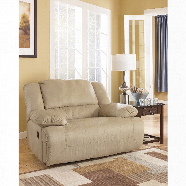 Signature Design By Ashley Hopkins Zero Wall Recliner With Wide Seat Box In Mocha