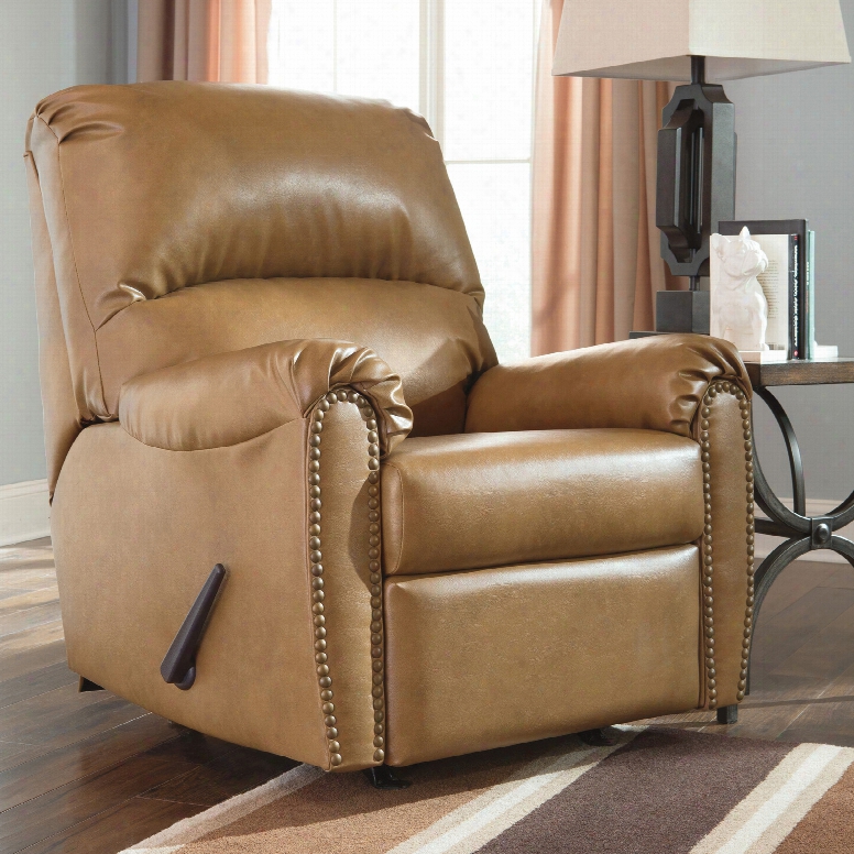 Signature Deesign By Ashley Lottie Ddurablend Rocker Recliner In Almond