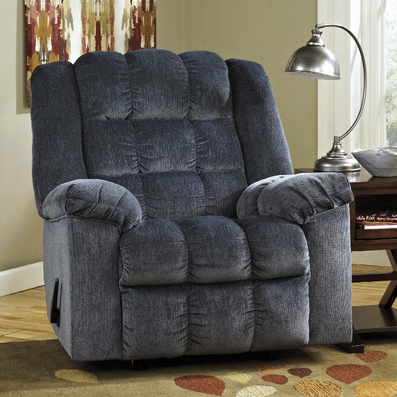 Signature Design By Ashley Ludden Rocker Recliner In Blue