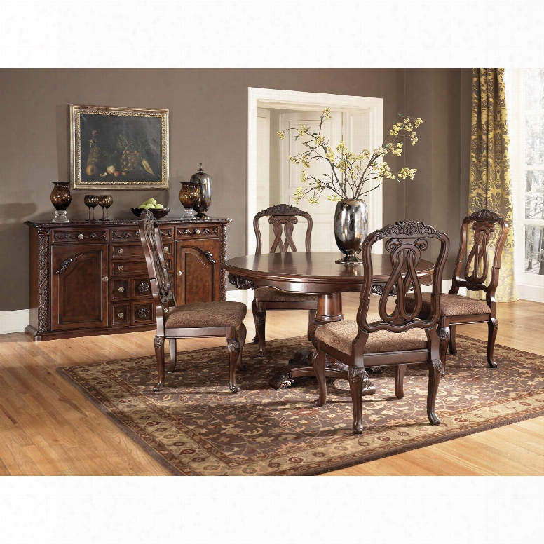 Signature Design By Ashley New Haven 5-piece Round Pedestal Dining Set