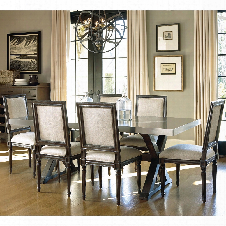 Universal Furniture Great Rooms Berkeley 3 Flatiron 7-piece Dining Set In Brownstone