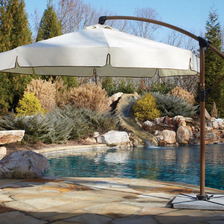 Panama Jack Outdoor Island Breeze Cantilever Umbrella With Stone Bases