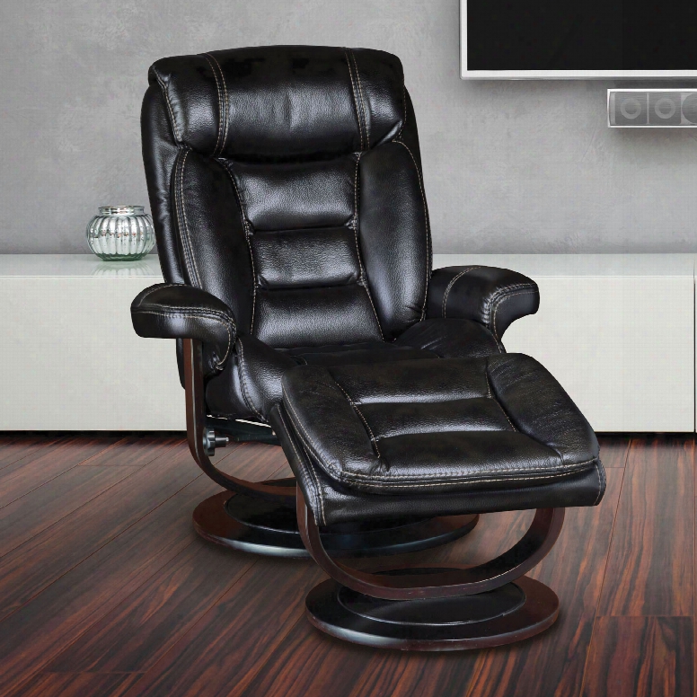 Parker Living Comfort Triton Swivel Recliner And Ottoman In Black