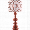 Surya Wilson Table Lamp with Red Print Shade