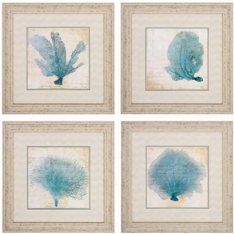 Propac Blue Coral Wall Art Set Of 4