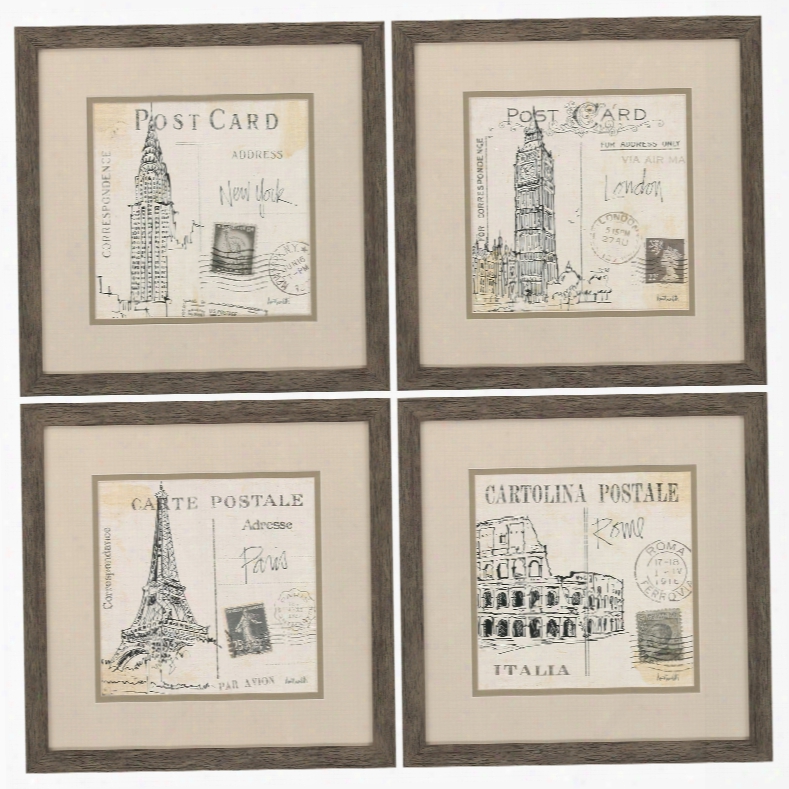 Propac Postcard Sketches Wall Art Set Of 4