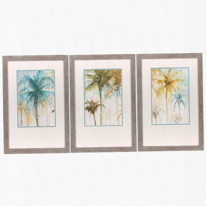 Propac Watercolor Palms Wall Art Set Of 3