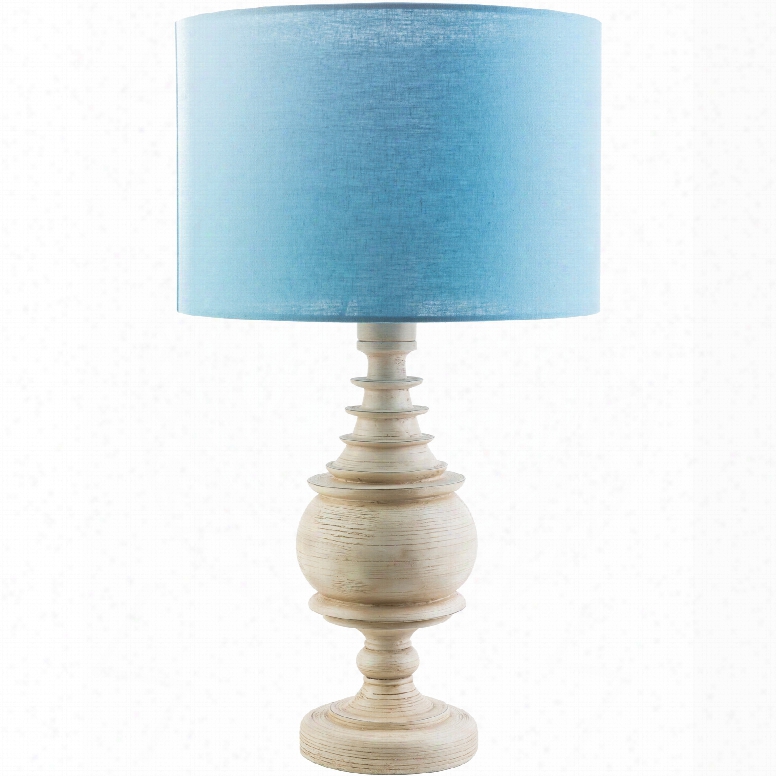 Surya Acacia Table Lamp With Aqua Shade