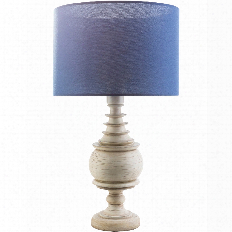 Surya Acacia Table Lamp With Navy Shade