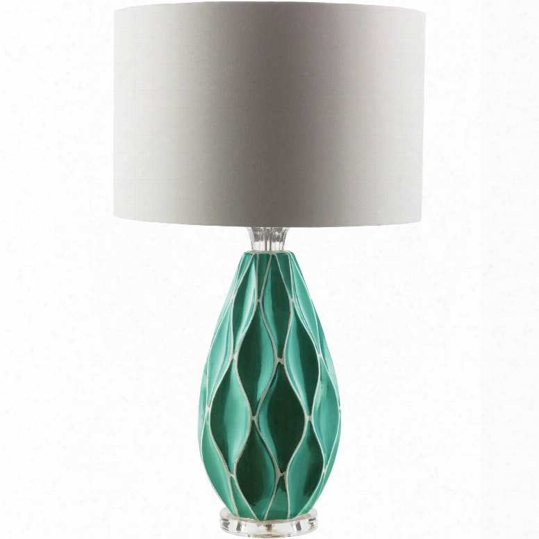 Surya Bethany Table Lamp In Teal