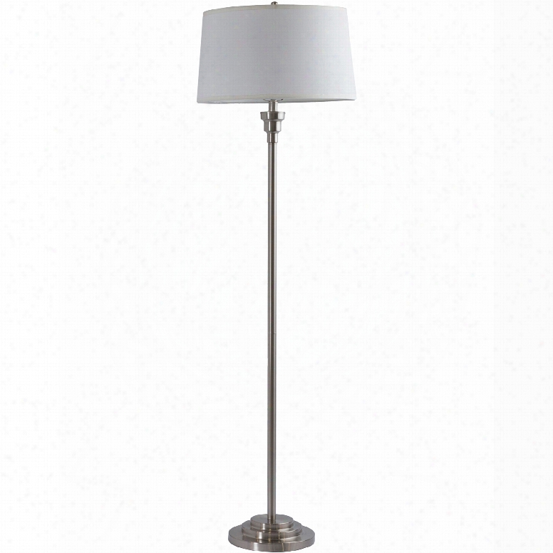 Surya Bingham Floor Lamp With Ivory Shade