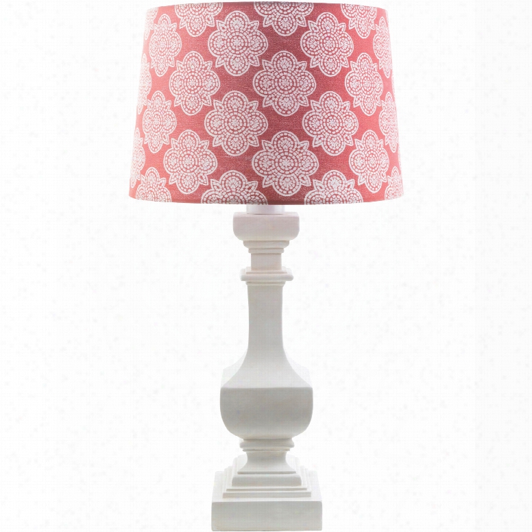 Surya Carolina Table Lamp With Coral Print Shade