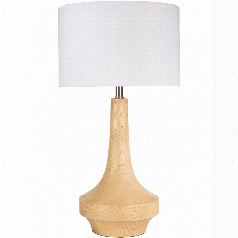 Surya Carson Table Lamp In Light Wood Tone