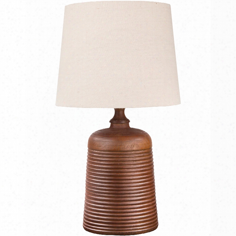 Surya Carter Table Lamp In Brown Wood Tone