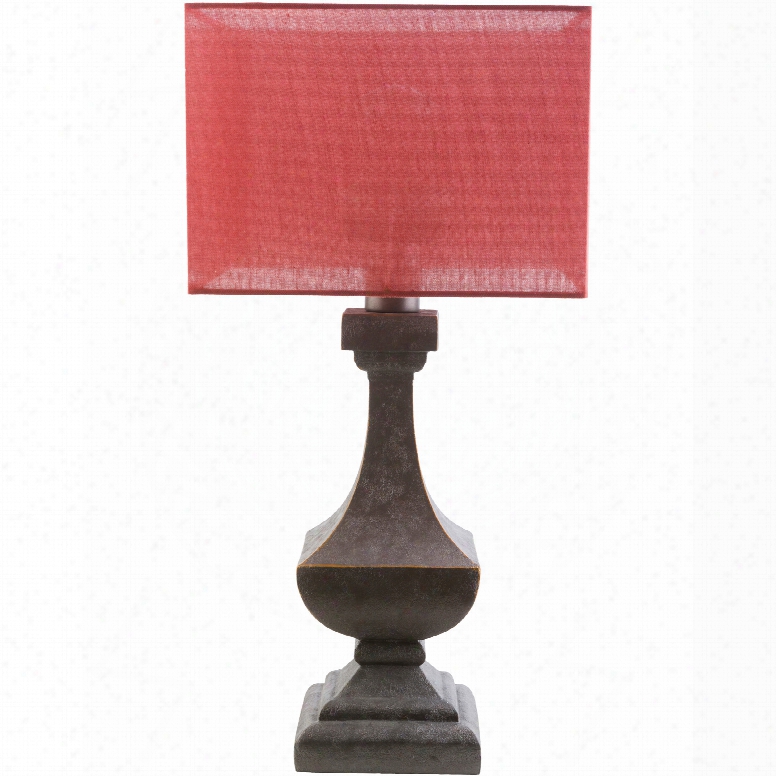 Surya Davis Table Lamp With Coral Shade