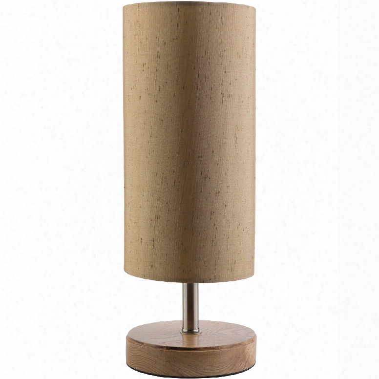 Surya Denton Table Lamp In Natural Wood