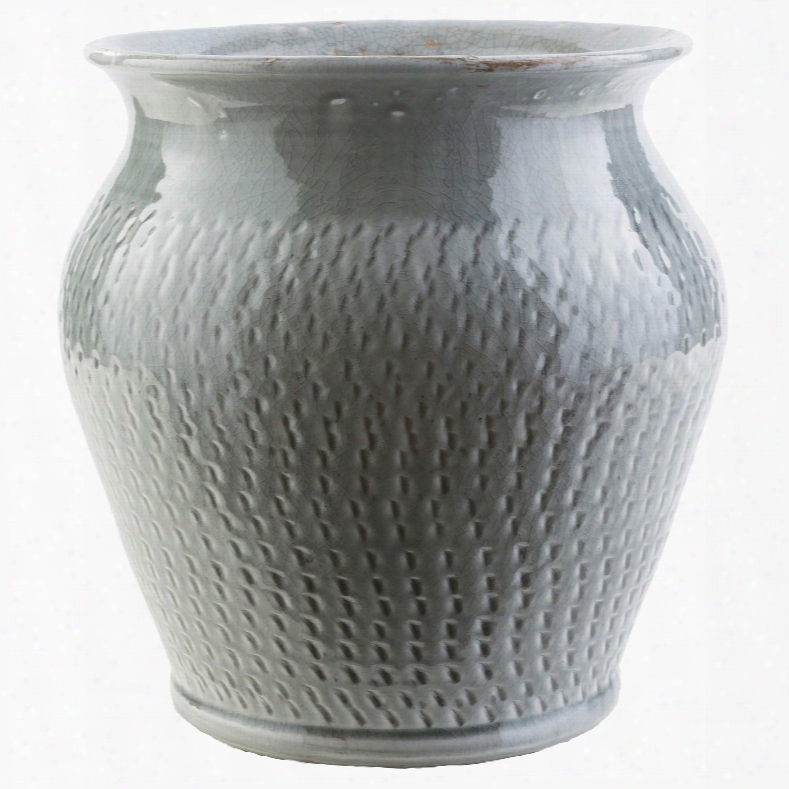 Surya Fiesta 12 Inch Decorative Pot In Light Gray