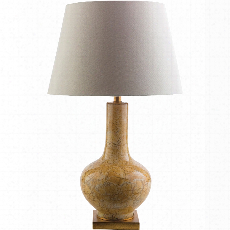 Surya Longo Table Lamp In Cream With Gold Foil