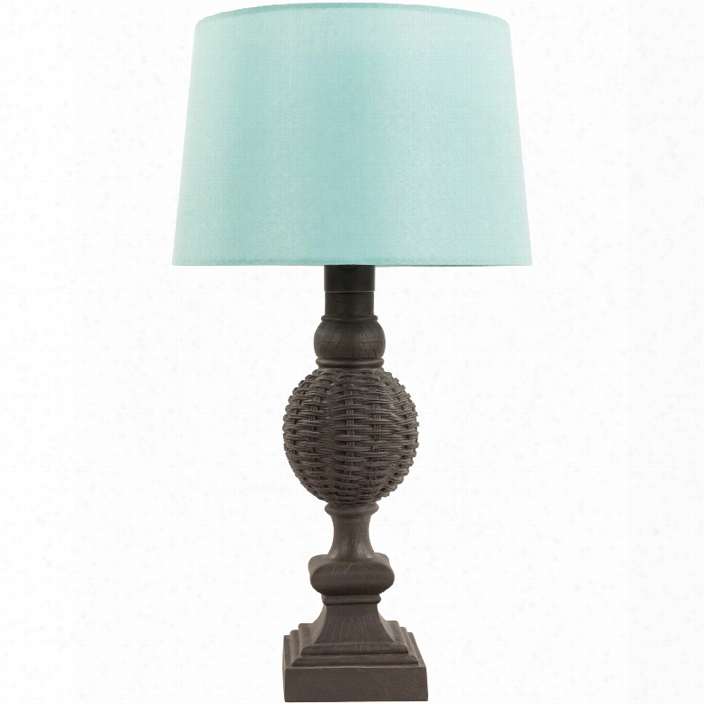 Surya Miller Table Lamp With Aqua Shade