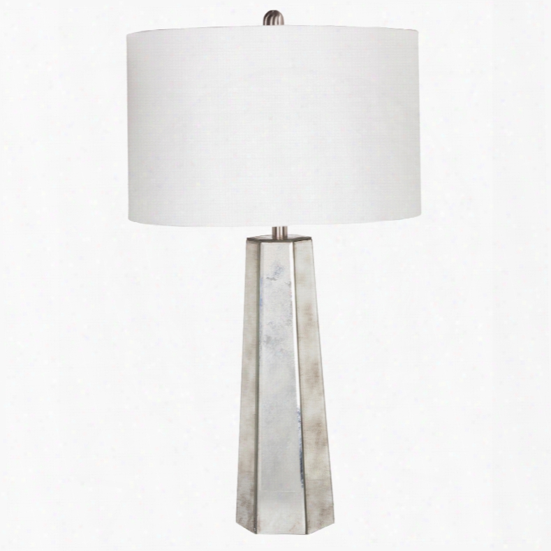 Surya Perry Table Lamp In Antiqued Mirror Finish