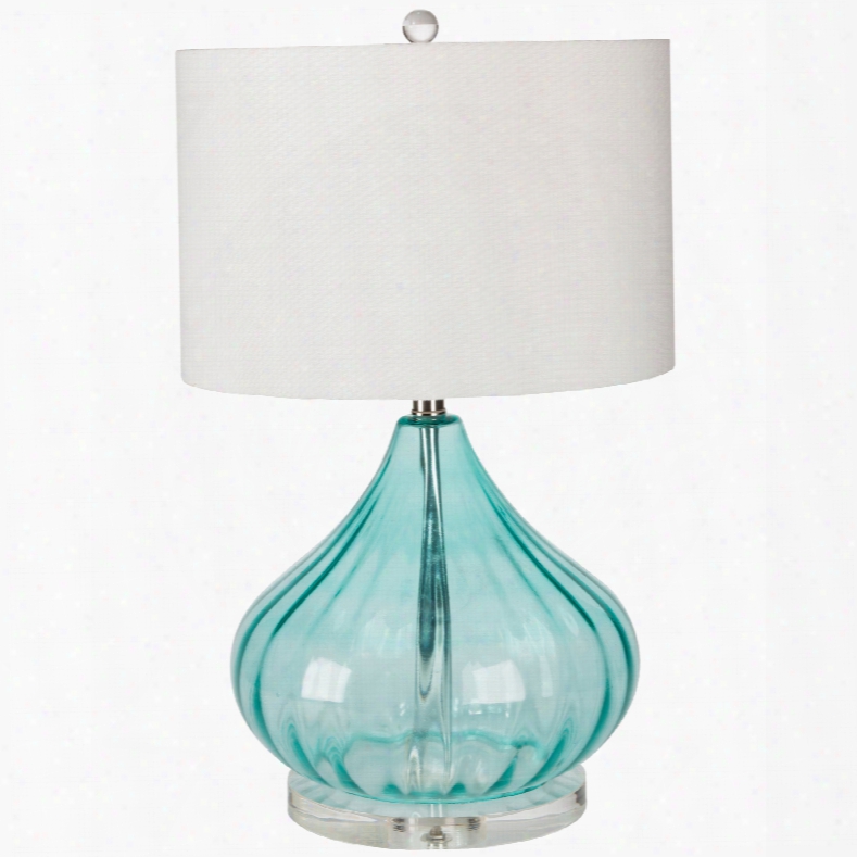 Surya Pyrus Table Lamp In Transparent Blue