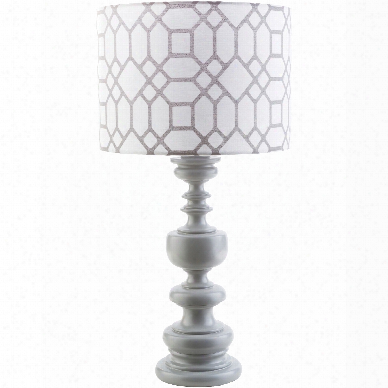 Surya Wilson Table Lamp With Gray Print Shade