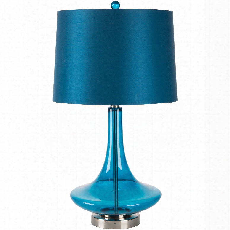 Surya Zoey Table Lamp In Transparent Blue