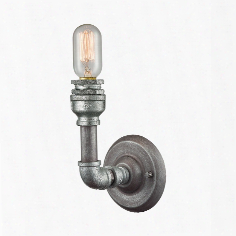 Elk Lighting Cast Iron Pipe 1-light Vanity In Weathered Zinc