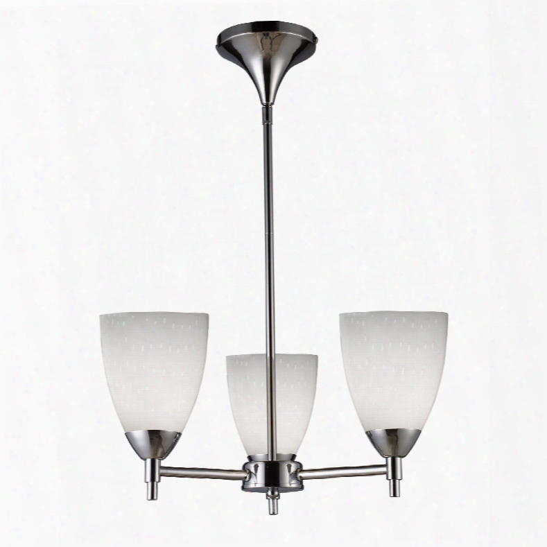 Elk Lighting Celina 3-light Chandelier In Polished Chrome And Simple White