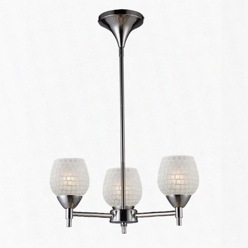 Elk Lighting Celina 3-light Chandelier In Polished Chrome And White