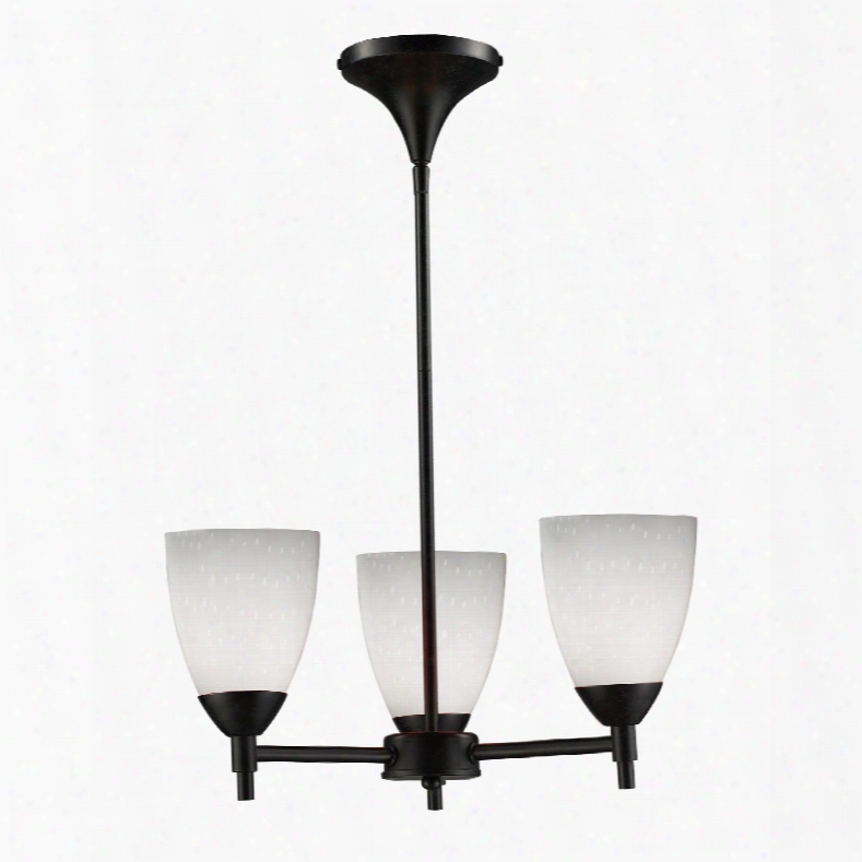 Elk Lighting Celina 3-light Chandlier In Dark Rust And Simple White