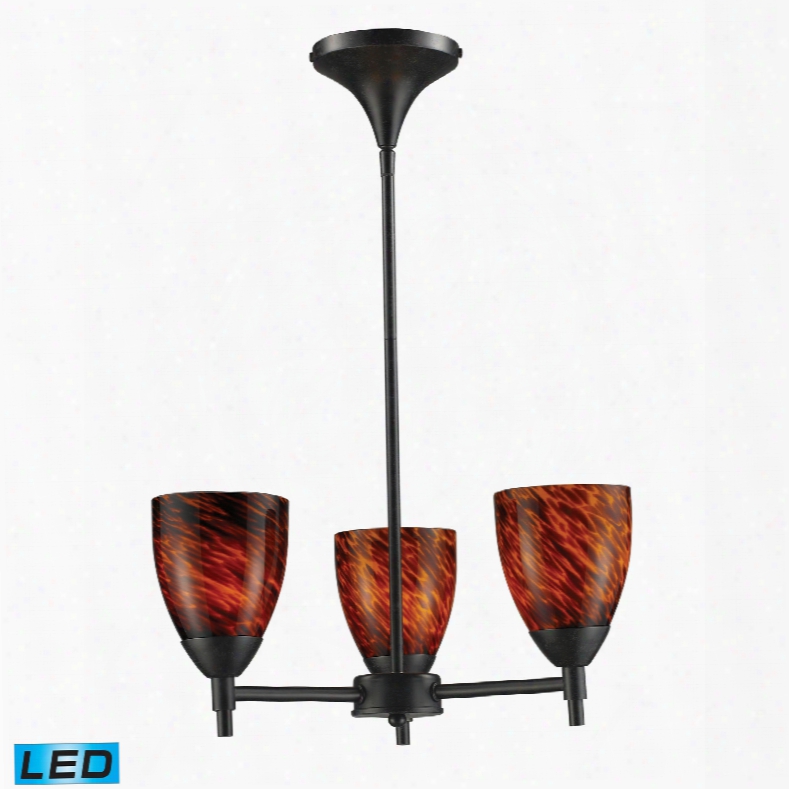 Elk Lighting Celina 3-light Led Chandelier In Dark Rust And Espresso