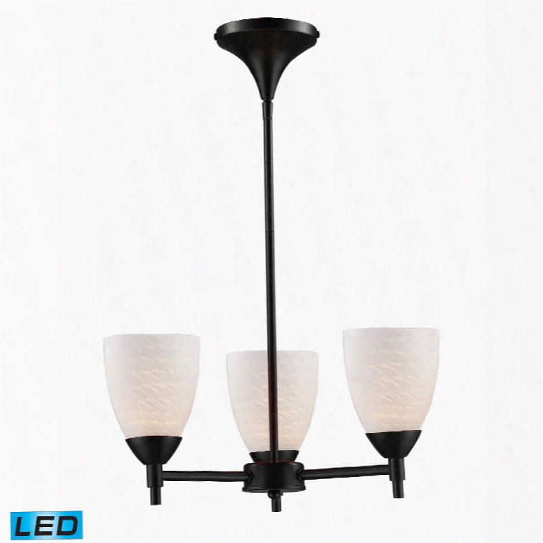 Elk Lighting Celina 3-light Led Chandelier In Dark Rust And White Swirl Glass