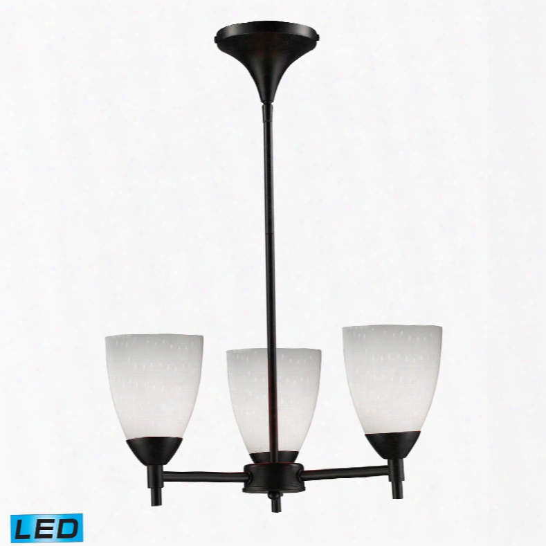 Elk Lighting Celina 3-light Led Chandlier In Dark Rust And Simple White