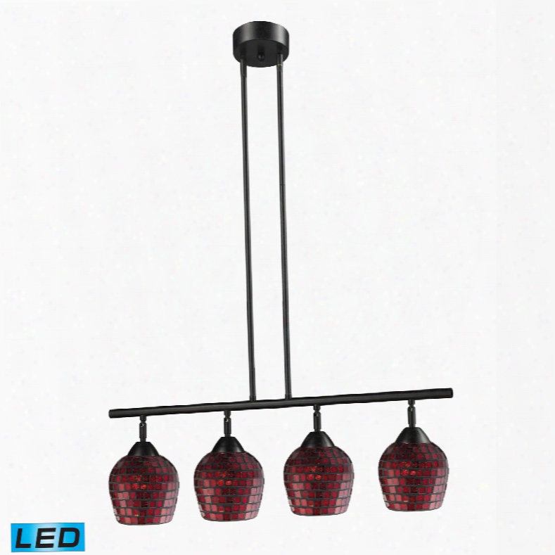 Elk Lighting Celina 4-light Led Island In Dark Rust And Copper Glass