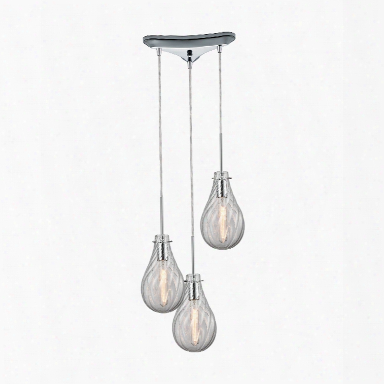 Elk Lighting Cirrus 3-light Pendant In Polished Chrome