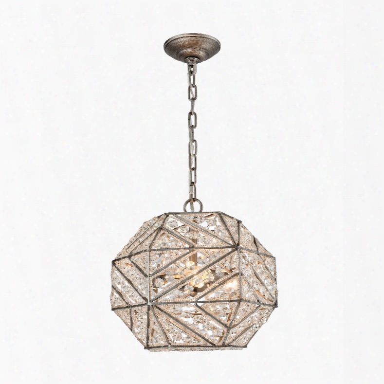 Elk Lighting Constructs 3-light Chandelier In Weathered Zinc