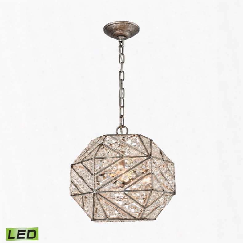 Elk Lighting Constructs 3-light Led Chandelier In Weathered Zinc