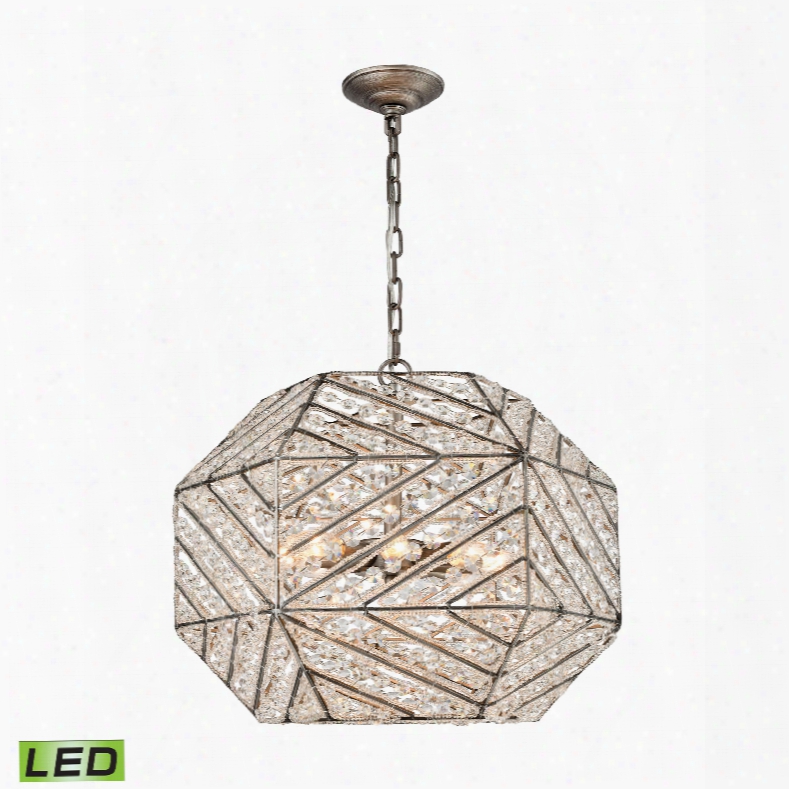 Elk Lighting Constructs 8-light Led Chandelier In Weathered Zinc