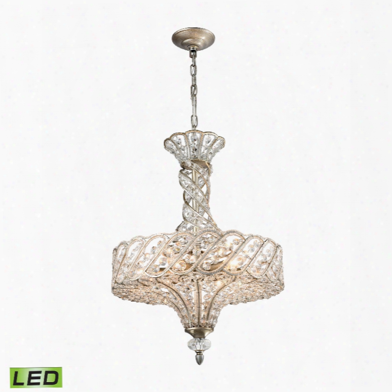 Elk Lighting Cumbria 6-light Led Chandelier In Aged Silver