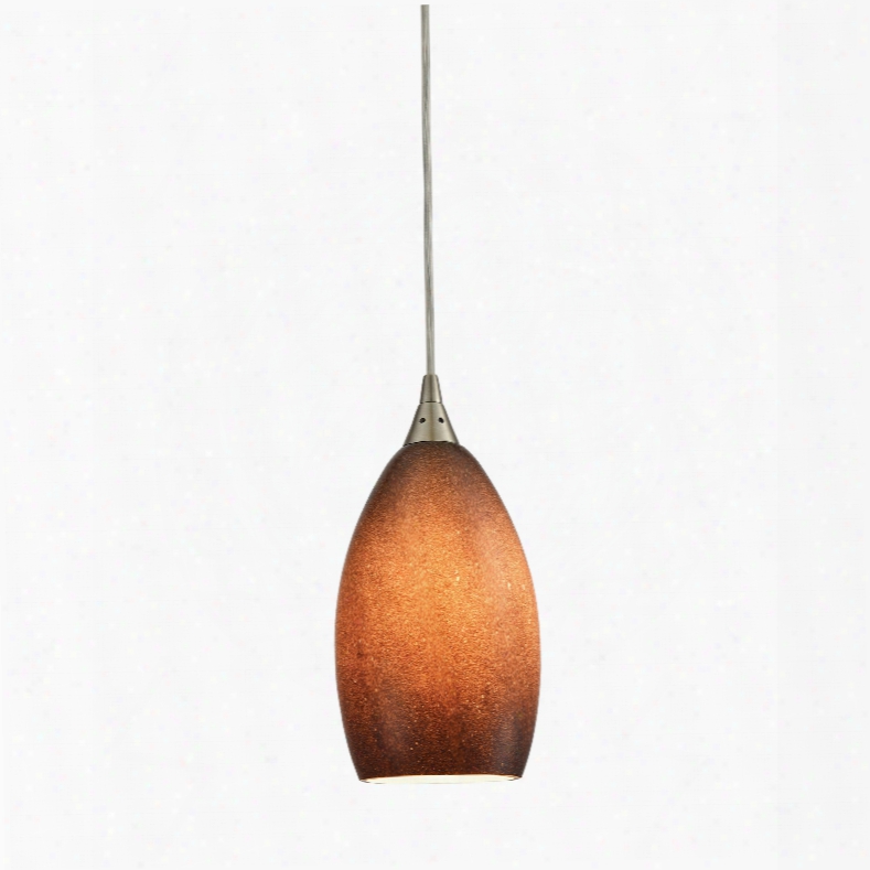 Elk Lightin Earth 1-light Pendant In Satin Nickel And Sand Glass