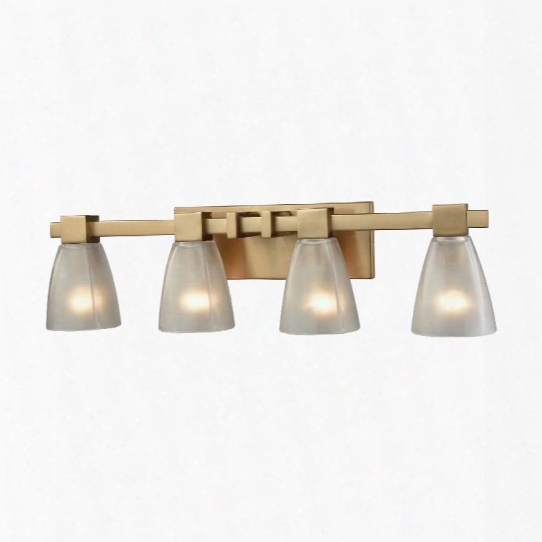 Elk Lighting Ensley 4-light Vanity In Satin Brass With Frosted Glass