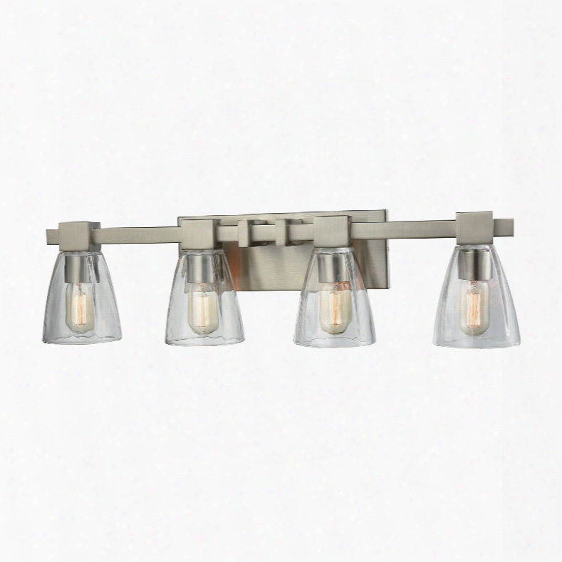 Elk Lighting Ensley 4-light Vanity In Satin Nickel With Clear Glass