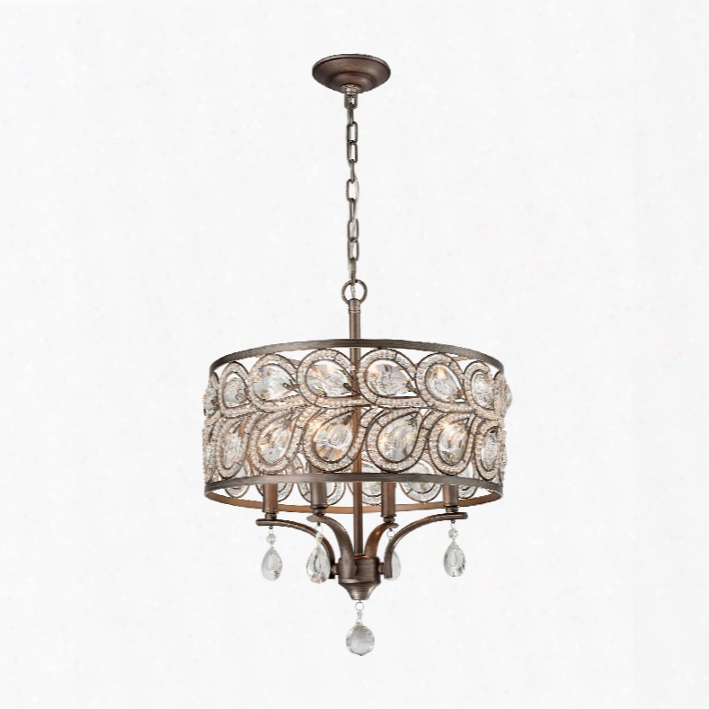 Elk Lighting Evolve 4-light Chanddlier In Weathered Zinc