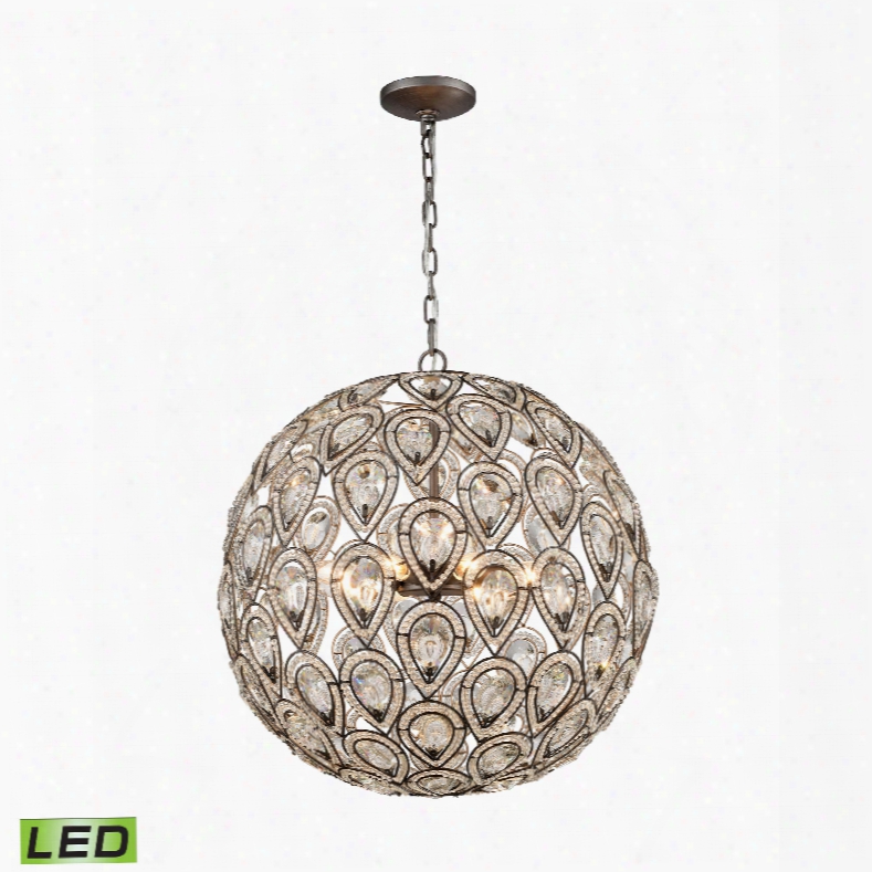 Elk Lighting Evolve 8-light Led Chandelier In Weathered Zinc