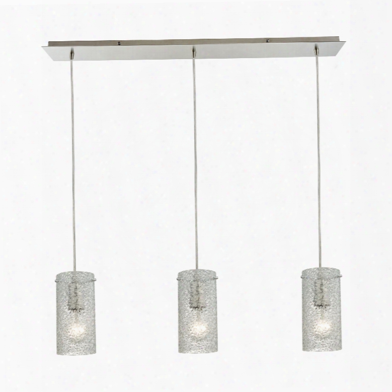 Elk Lighting Ice Fragments 3-light Linear Pendant In Satin Nicke L