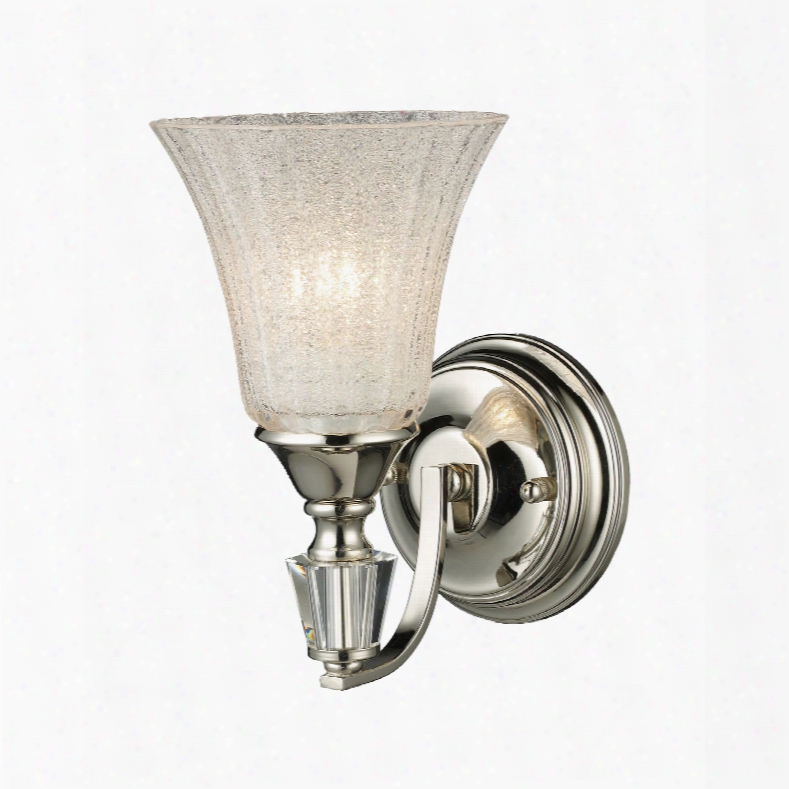 Elk Lighting Lincoln Square 1-light Wall Sconce In Polished Nickel And Clear Crystalline Glass